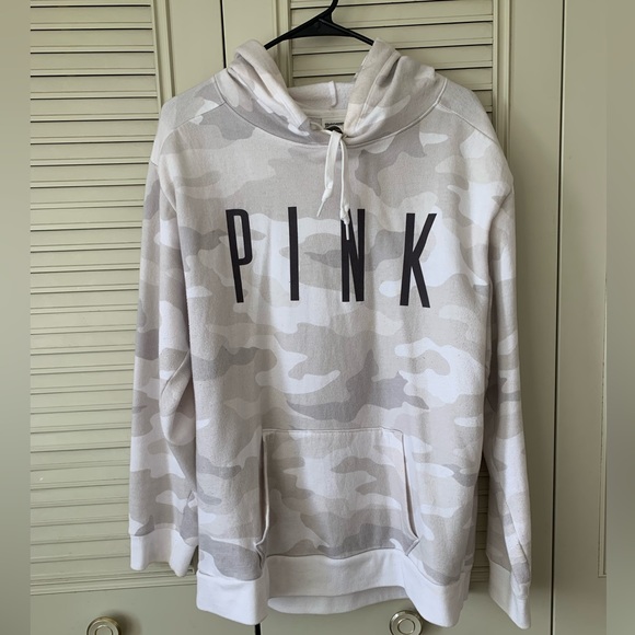 PINK Victoria's Secret Tops - VS PINK White Camo hoodie Size M